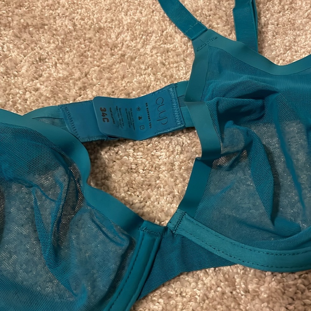 The Plunge - Mesh Bra Turquoise